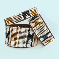 Arrows Metallic Beaded Leather Cuff