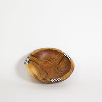 Large round bowl with batik inlay