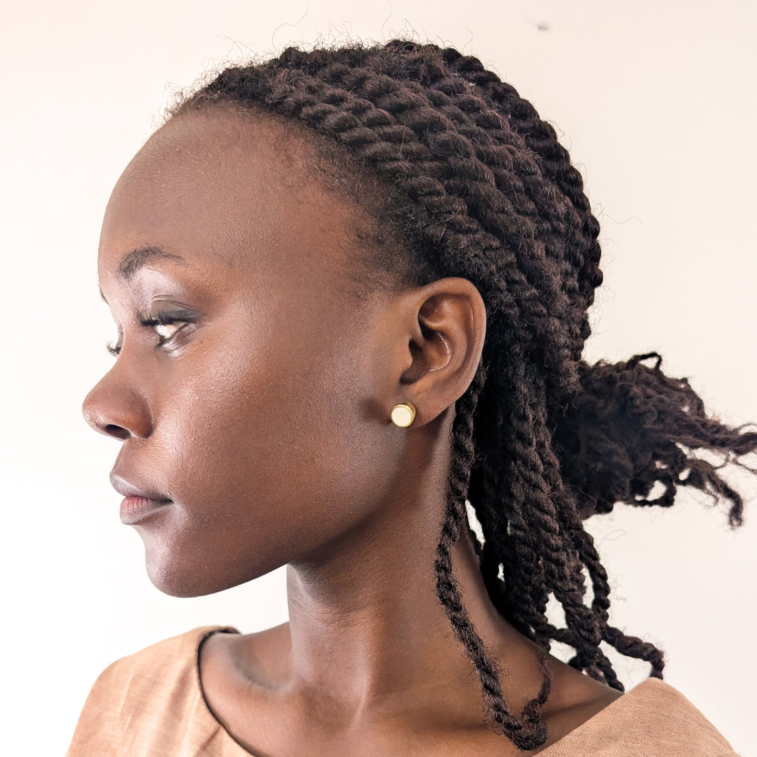 Bone Dot Stud Earrings