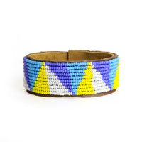Medium Angles Summer Beaded Leather Cuff