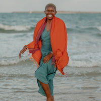 Sunset Orange Kenyan Beach Towel