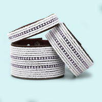 Dashes Amethyst Beaded Leather Cuff