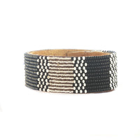 Atlas Twilight Beaded Leather Cuff