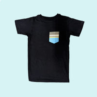 Kenyan Pocket Tee - Black with Teal Pocket