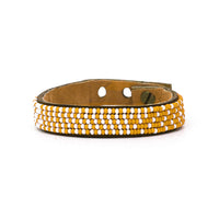 Ombre Orange Beaded Leather Cuff