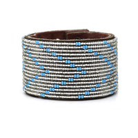 Chevron Summer Beaded Leather Cuff