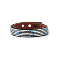 Chevron Summer Beaded Leather Cuff