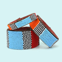 Atlas Multi Beaded Leather Cuff