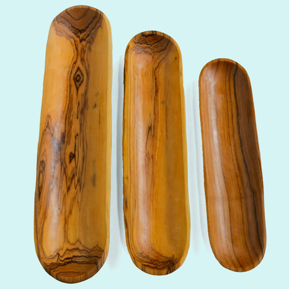 Large, medium and small baguette bowls