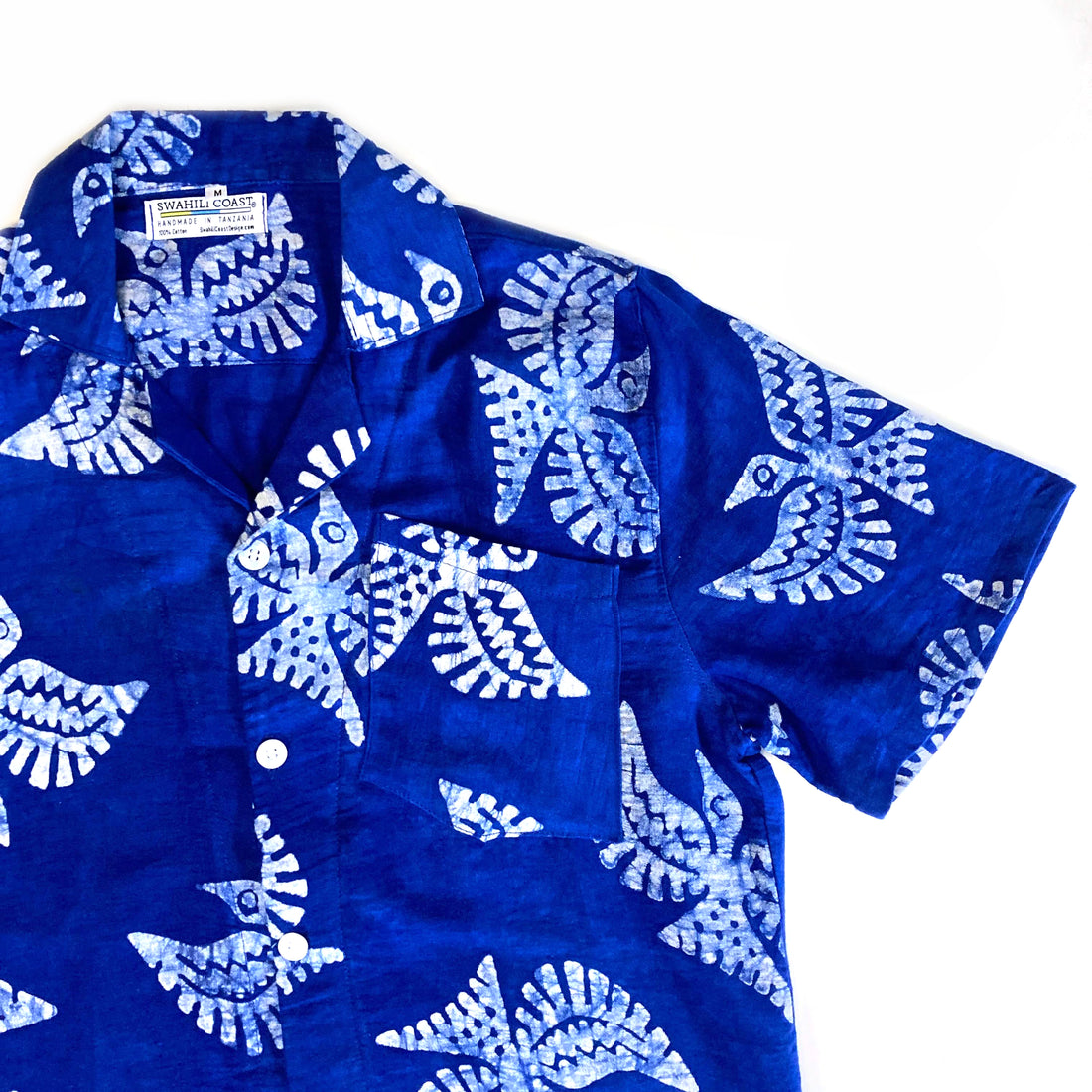 Deep Blue Camp Shirt with Roller Print