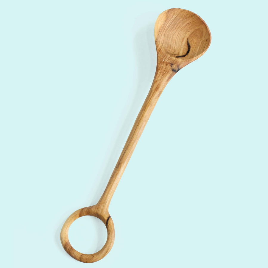 Olive wood spoon with loop handle