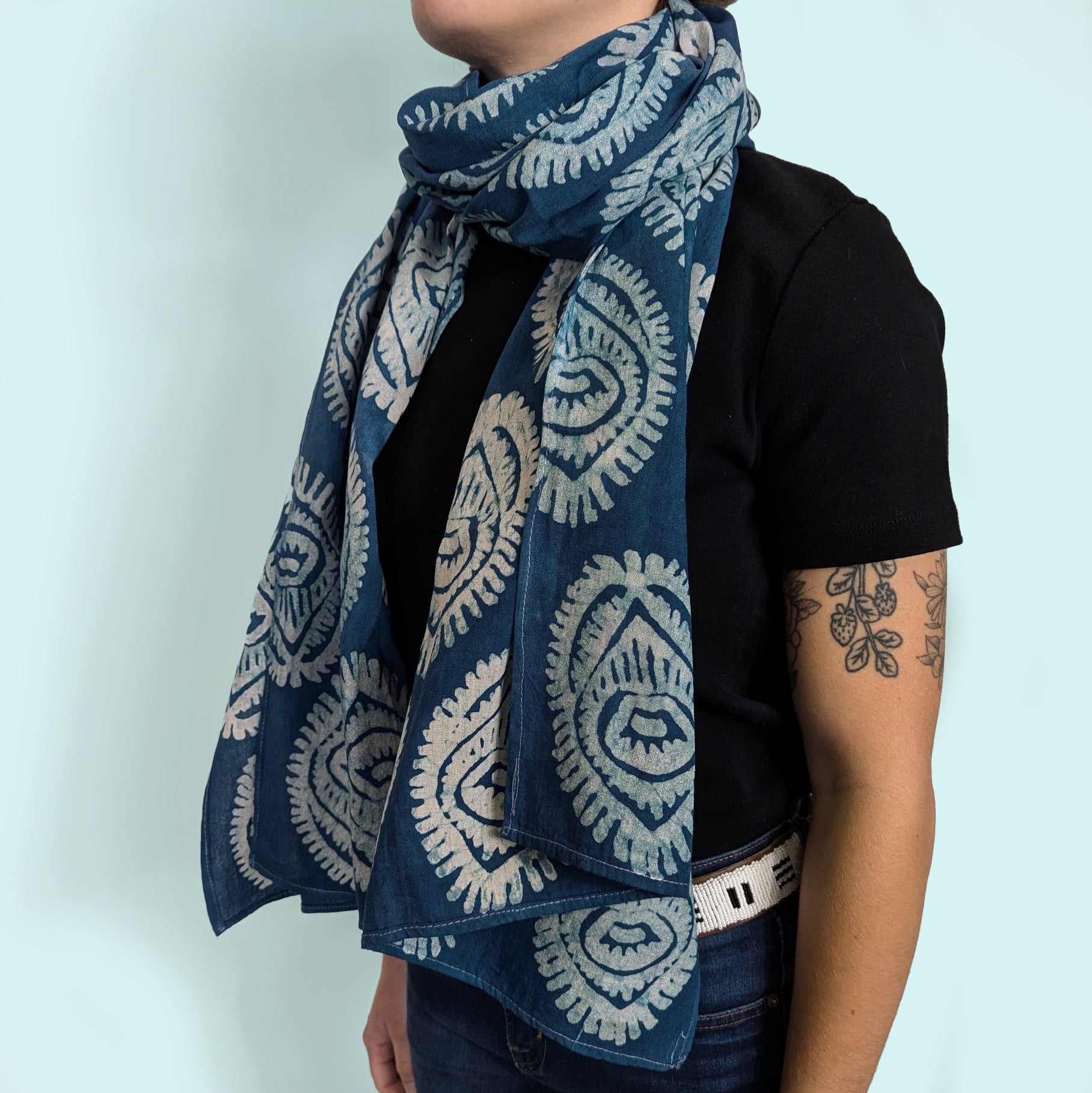 Deep Teal Rectangle Scarf – Swahili Coast