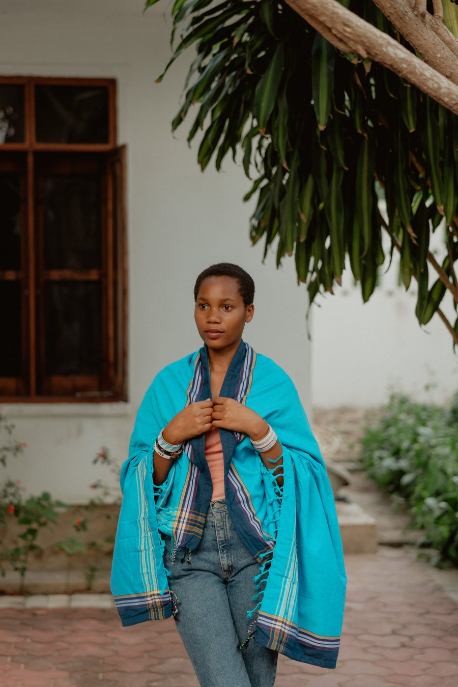 Bright Blue Kenyan Beach Towel
