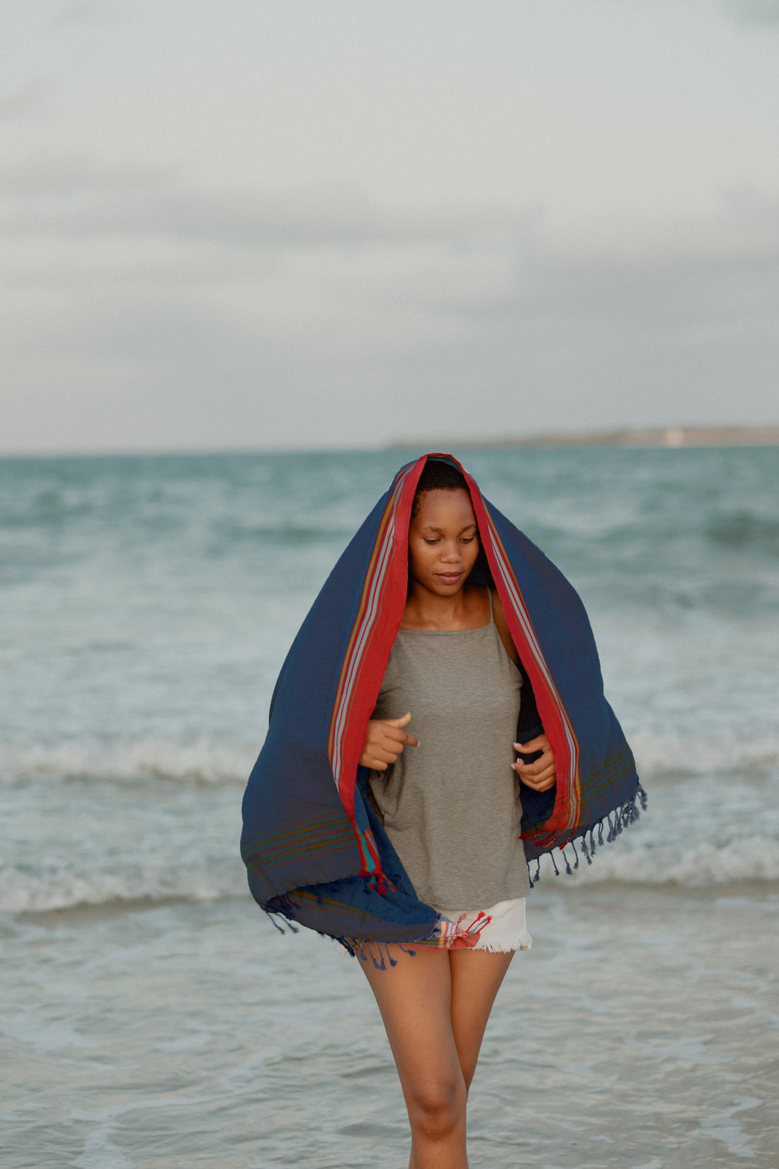 Navy Kenyan Beach Towel