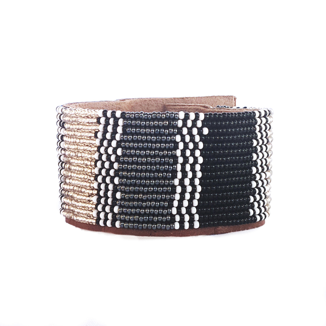 Atlas Twilight Beaded Leather Cuff