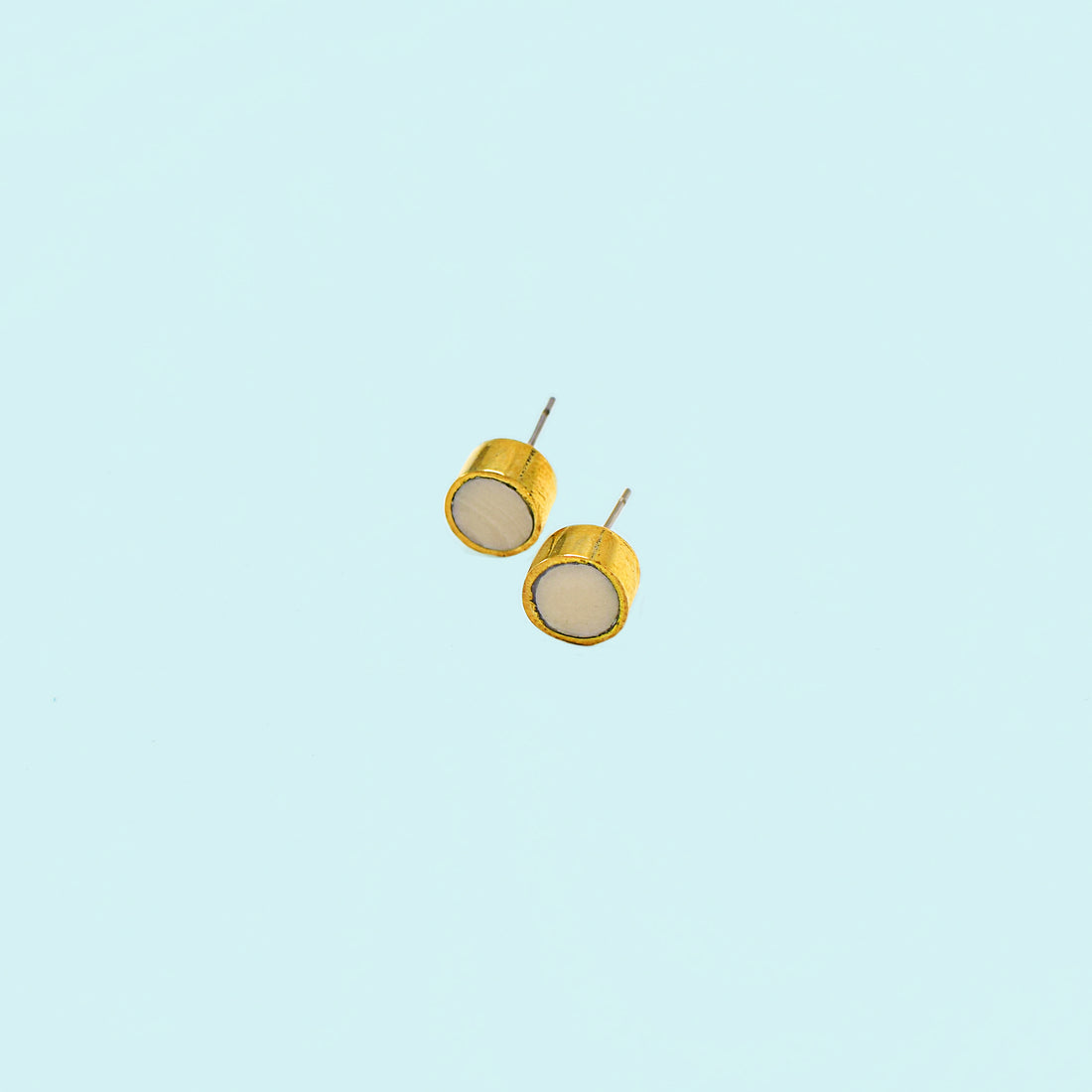 Bone Dot Stud Earrings