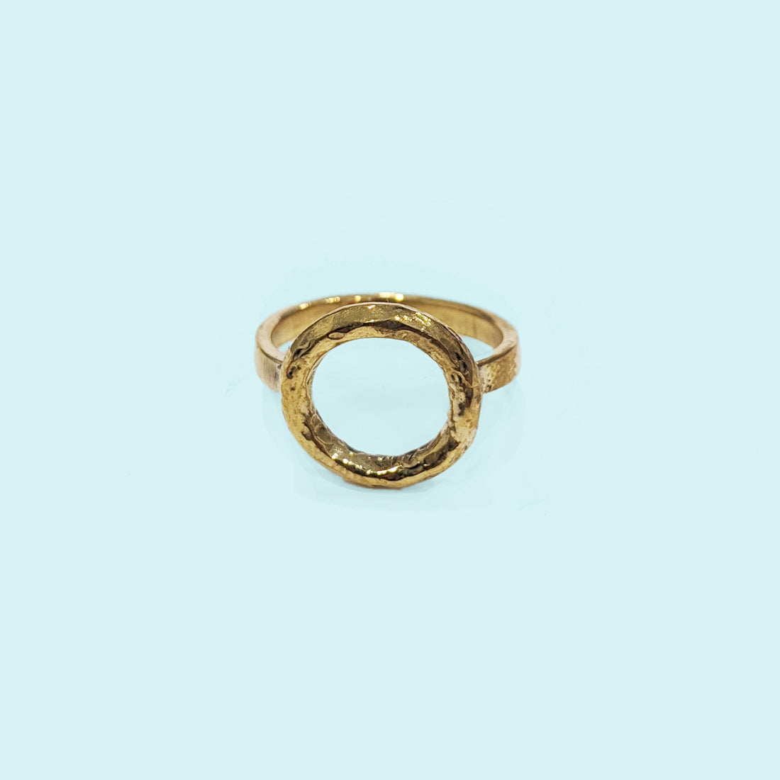 Open Circle Hammered Ring