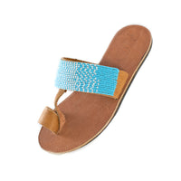 Hibiscus Sandals in Ombre Light Blue and White