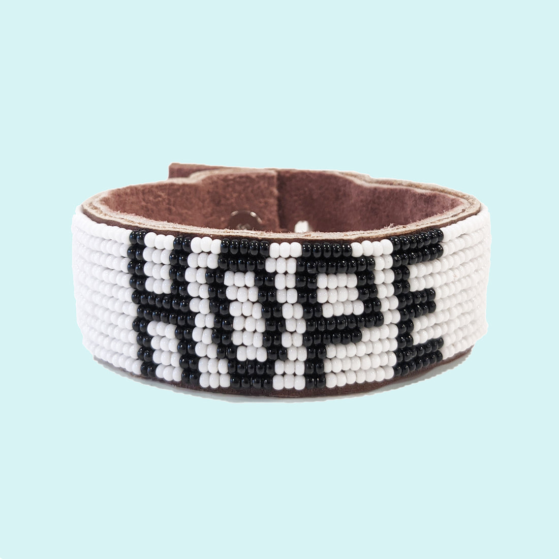 Hope Beaded Leather Cuff - White