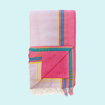 Lilac with Dark Pink Kenyan Beach Towel