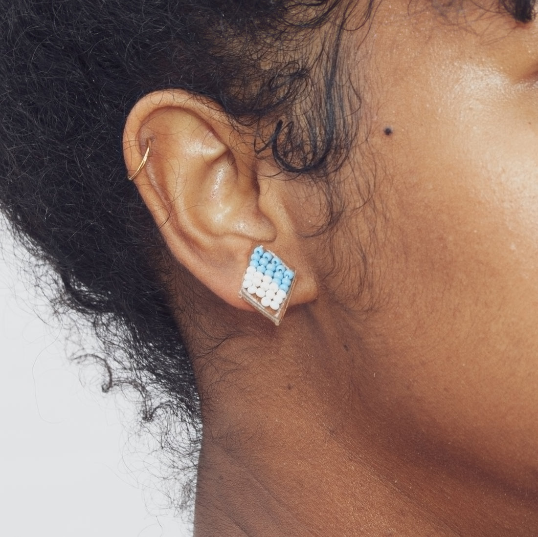 Diamond Halves 3/4" Post Earrings