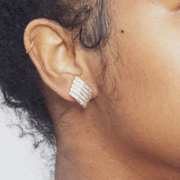 Diamond Halves 3/4" Post Earrings