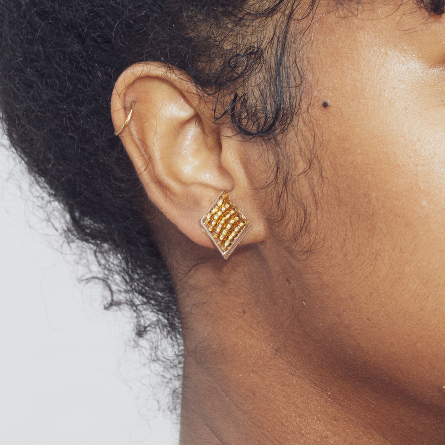 Diamond Solid 3/4" Post Earrings