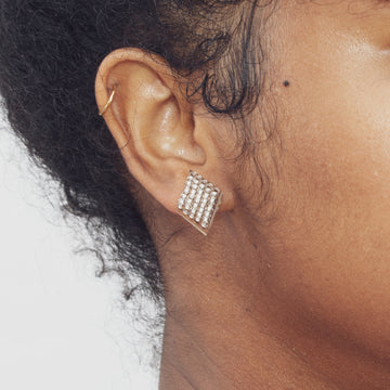 Diamond Solid 3/4" Post Earrings