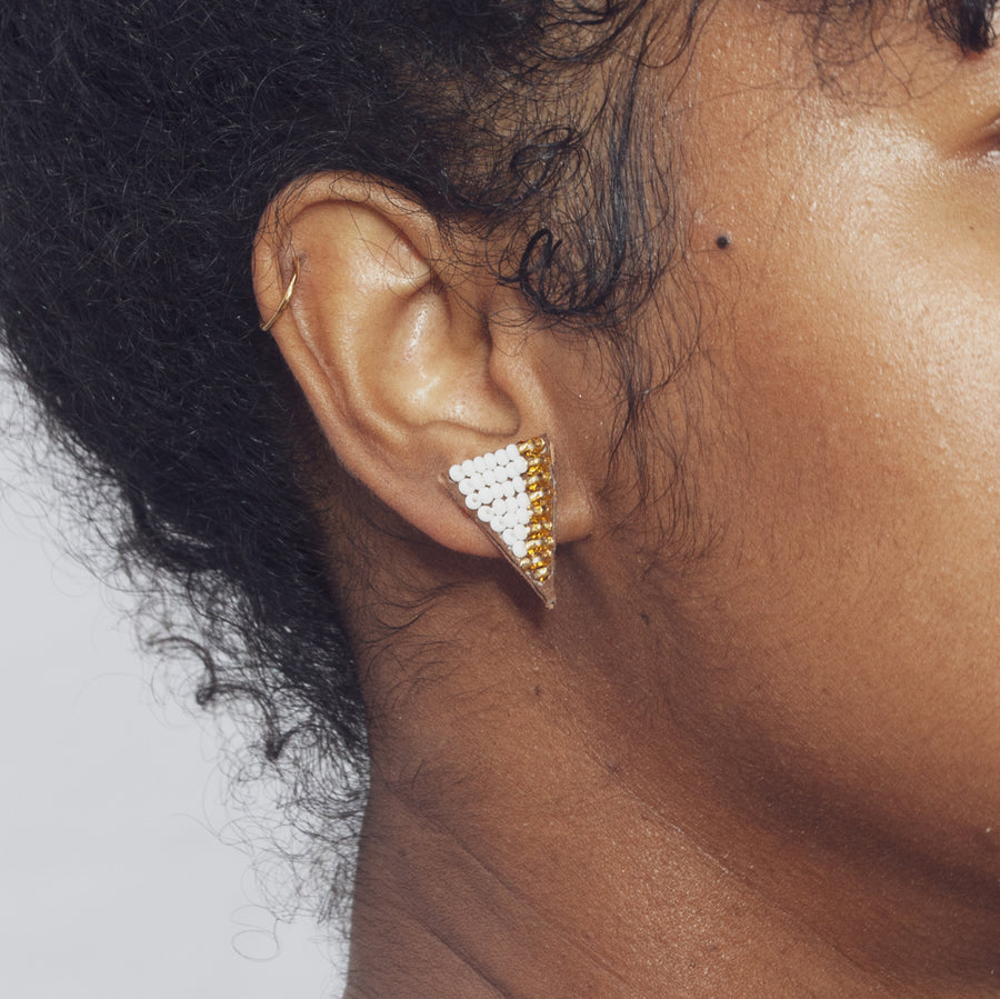 Tri Edges 3/4" Post Earrings