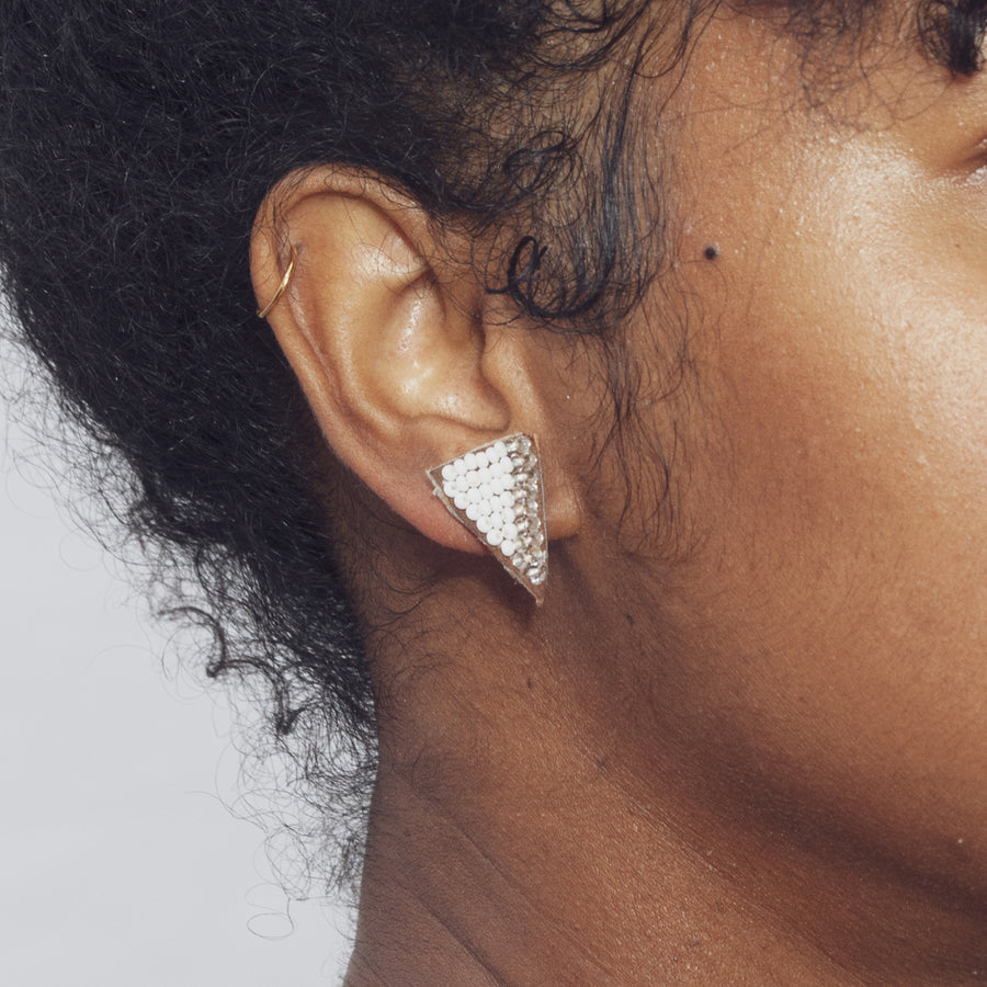 Tri Edges 3/4" Post Earrings