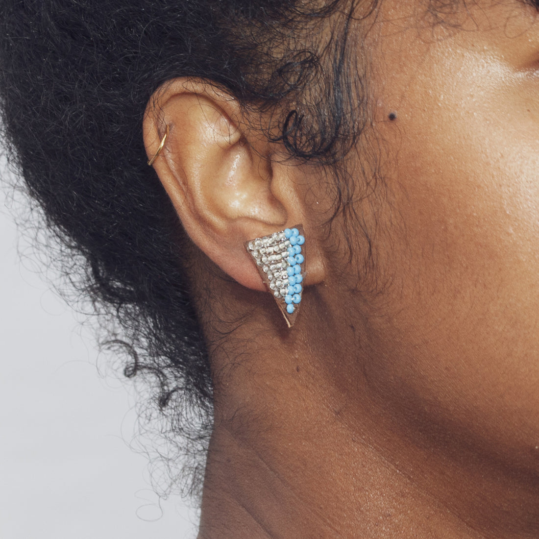Tri Edges 3/4" Post Earrings