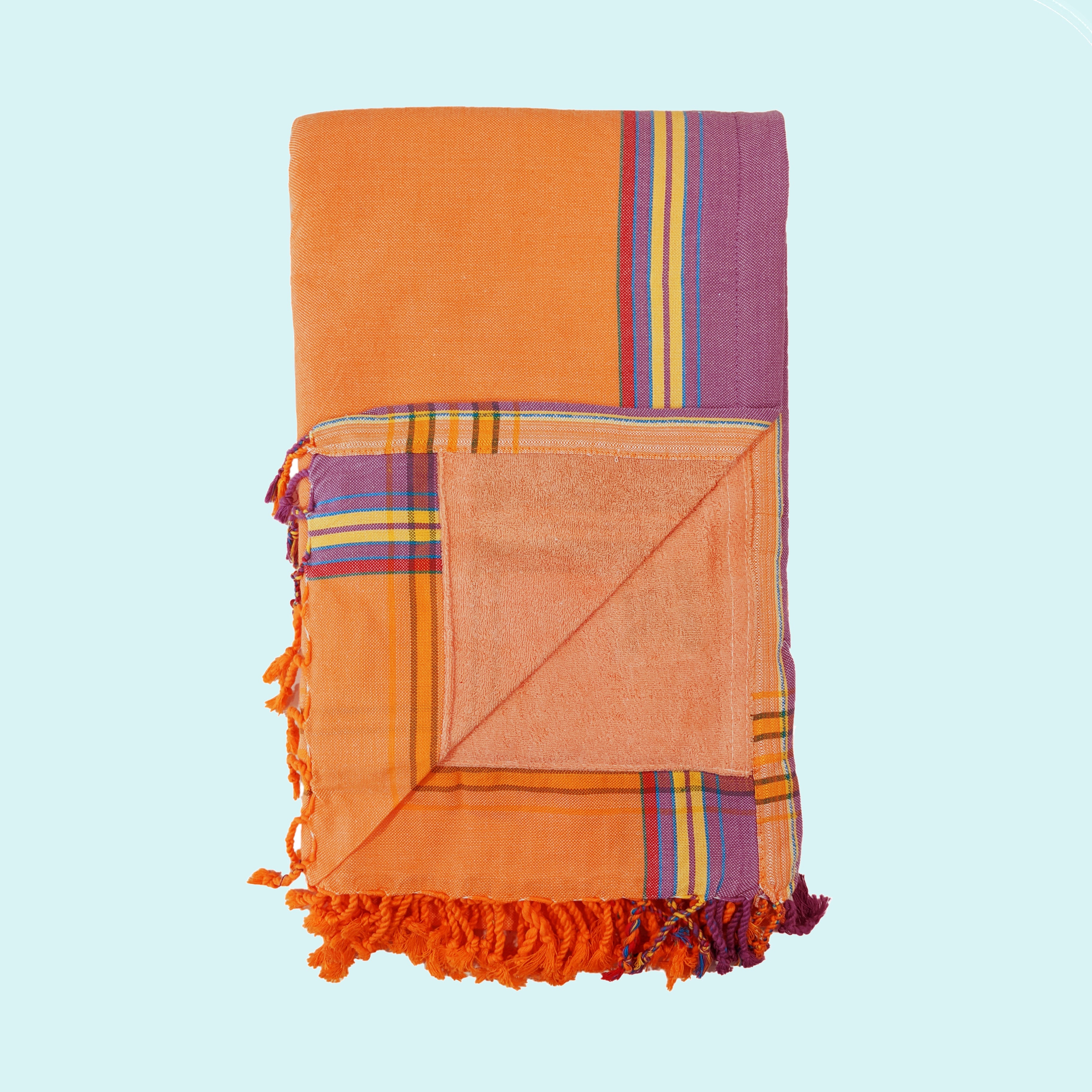 Peach with Lilac Kenyan Beach Towel Swahili Coast