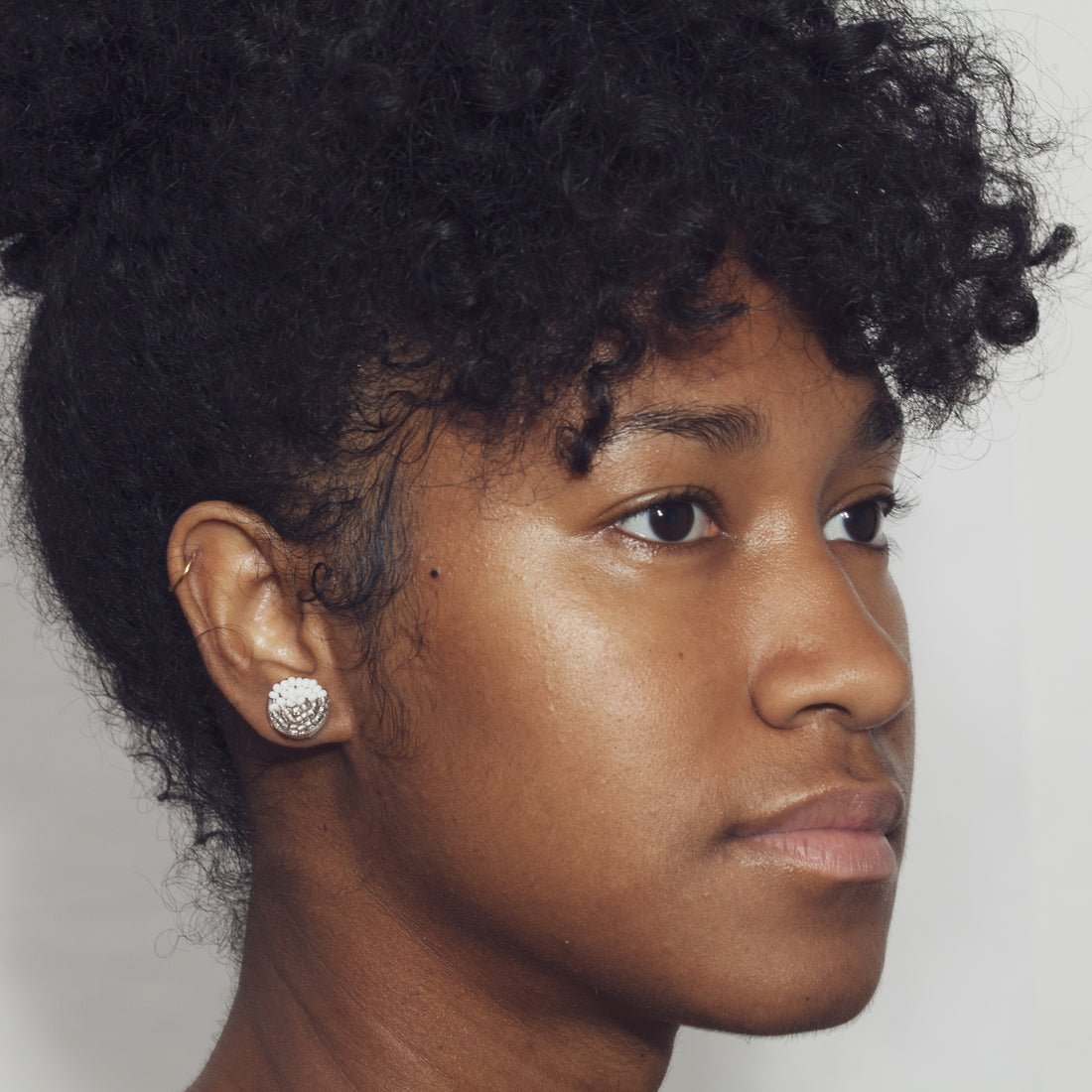 Circle Halves 1/2" Post Earrings