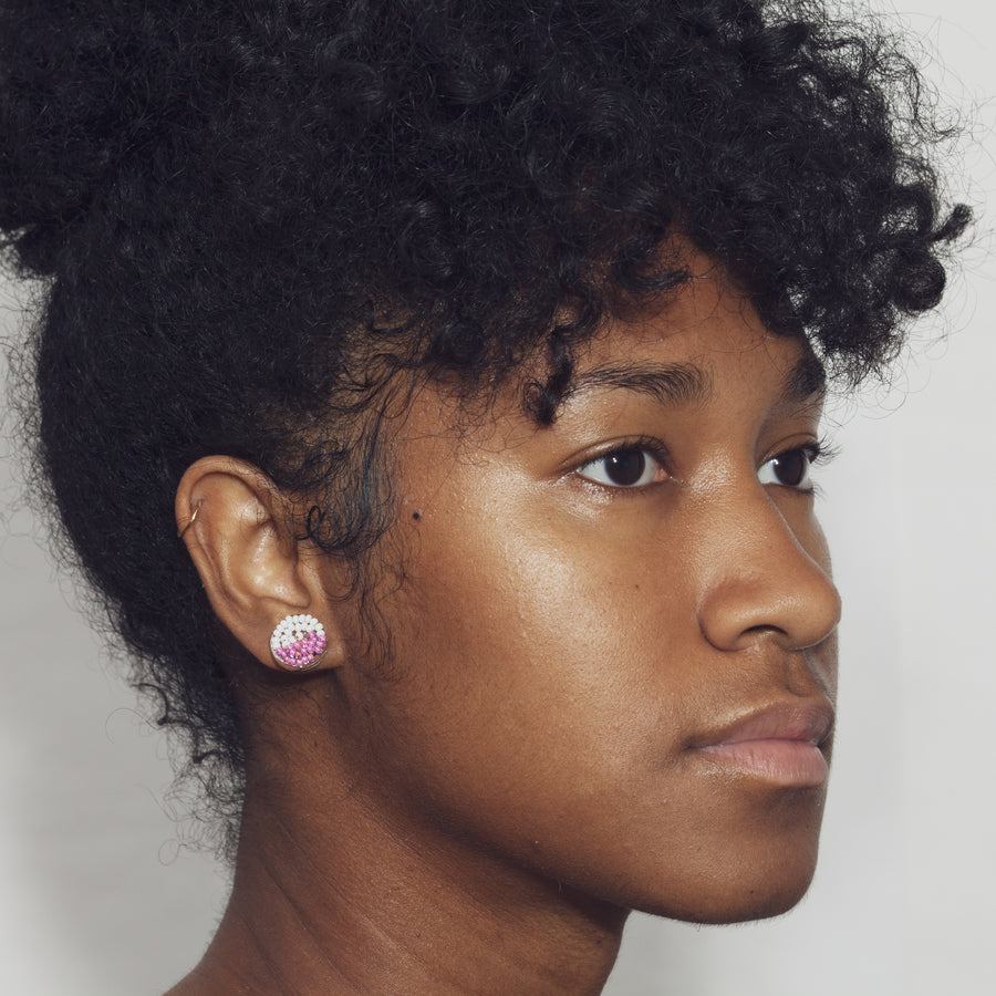Circle Halves 1/2" Post Earrings
