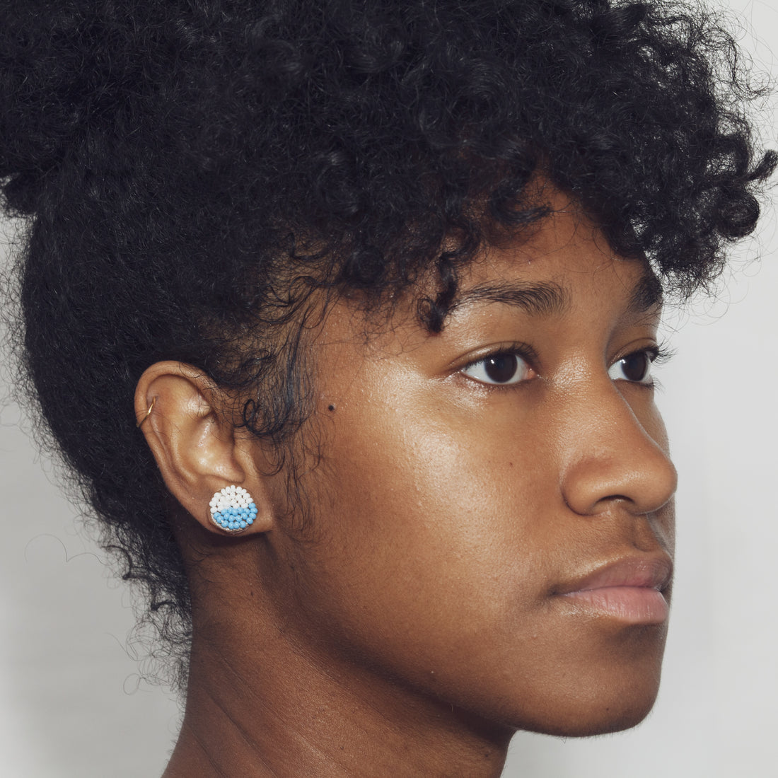 Circle Halves 1/2" Post Earrings