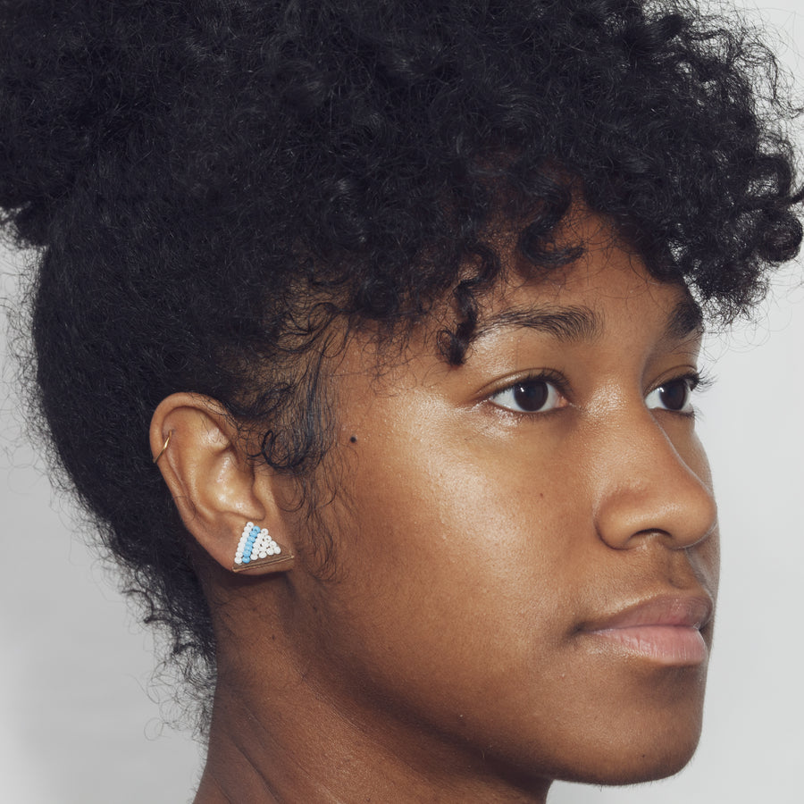 Tri Stripe 1/2" Post Earrings
