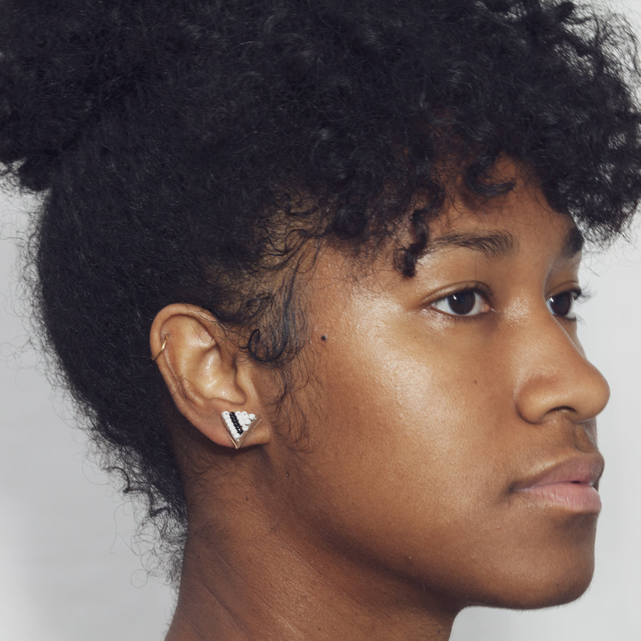 Tri Stripe 1/2" Post Earrings