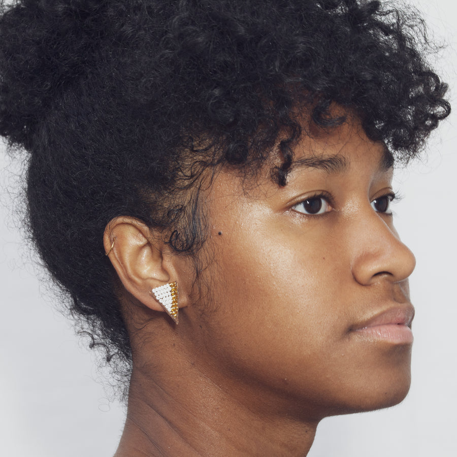 Tri Edges 3/4" Post Earrings