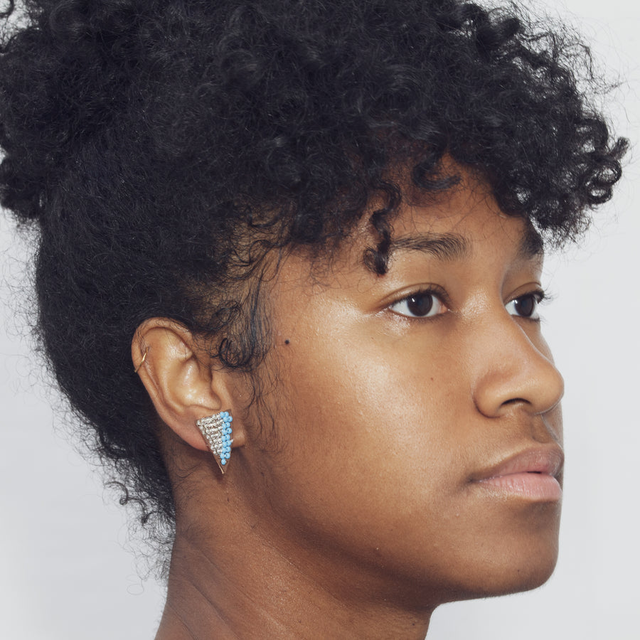 Tri Edges 3/4" Post Earrings