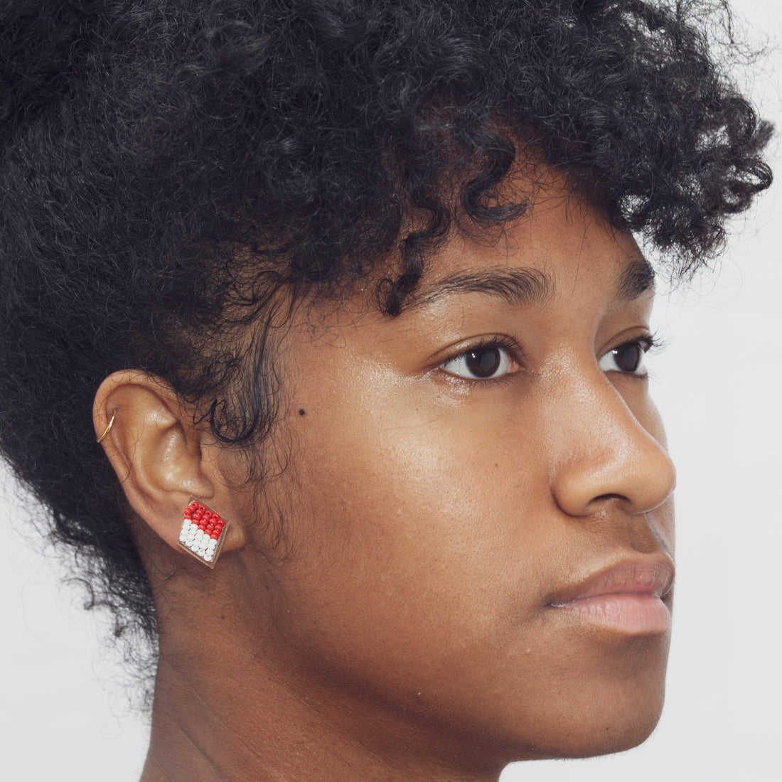 Diamond Halves 3/4" Post Earrings