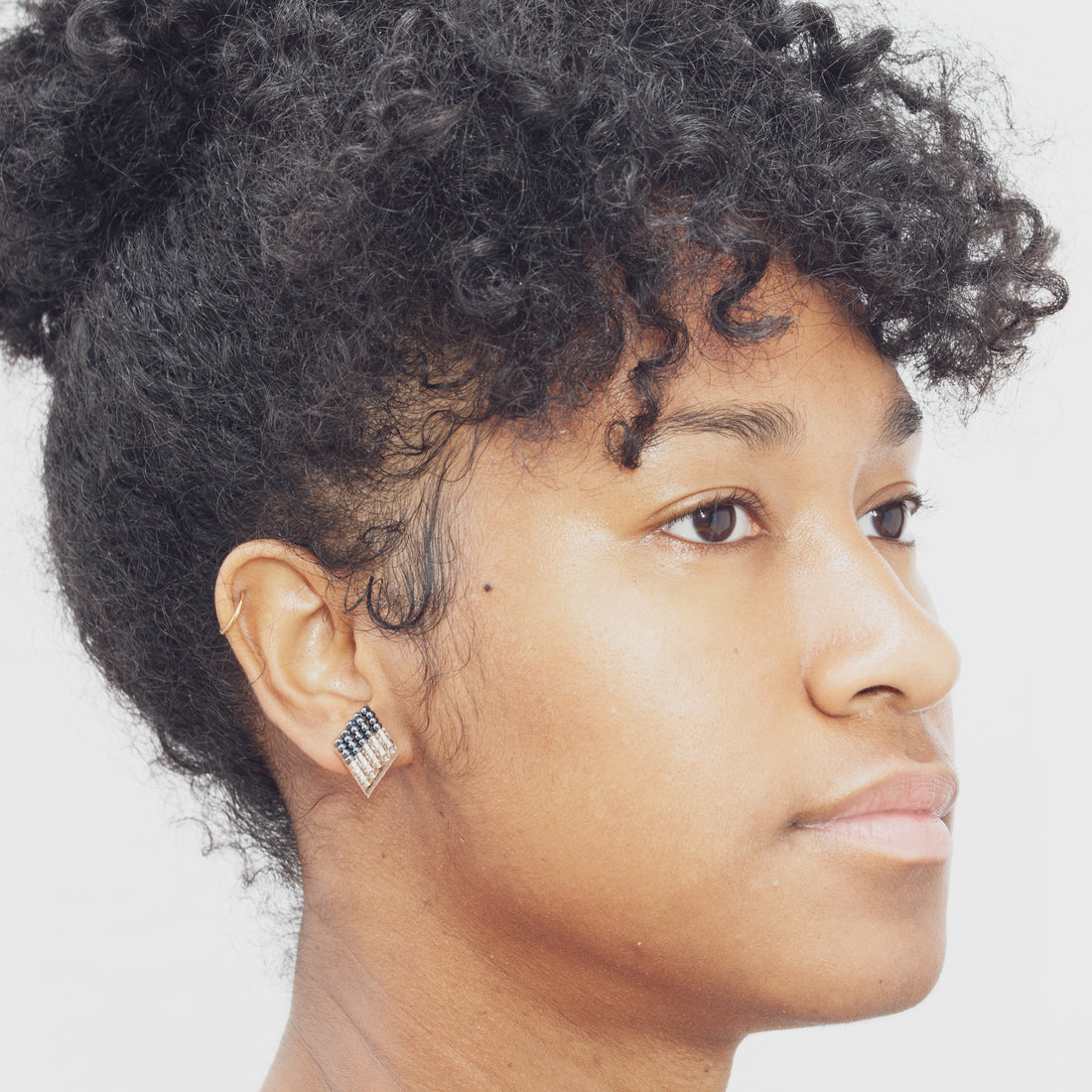 Diamond Halves 3/4" Post Earrings