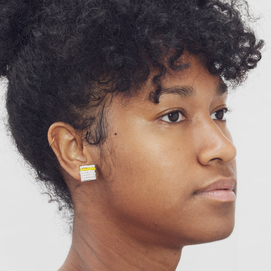 Square Stripe 1/2" Post Earrings