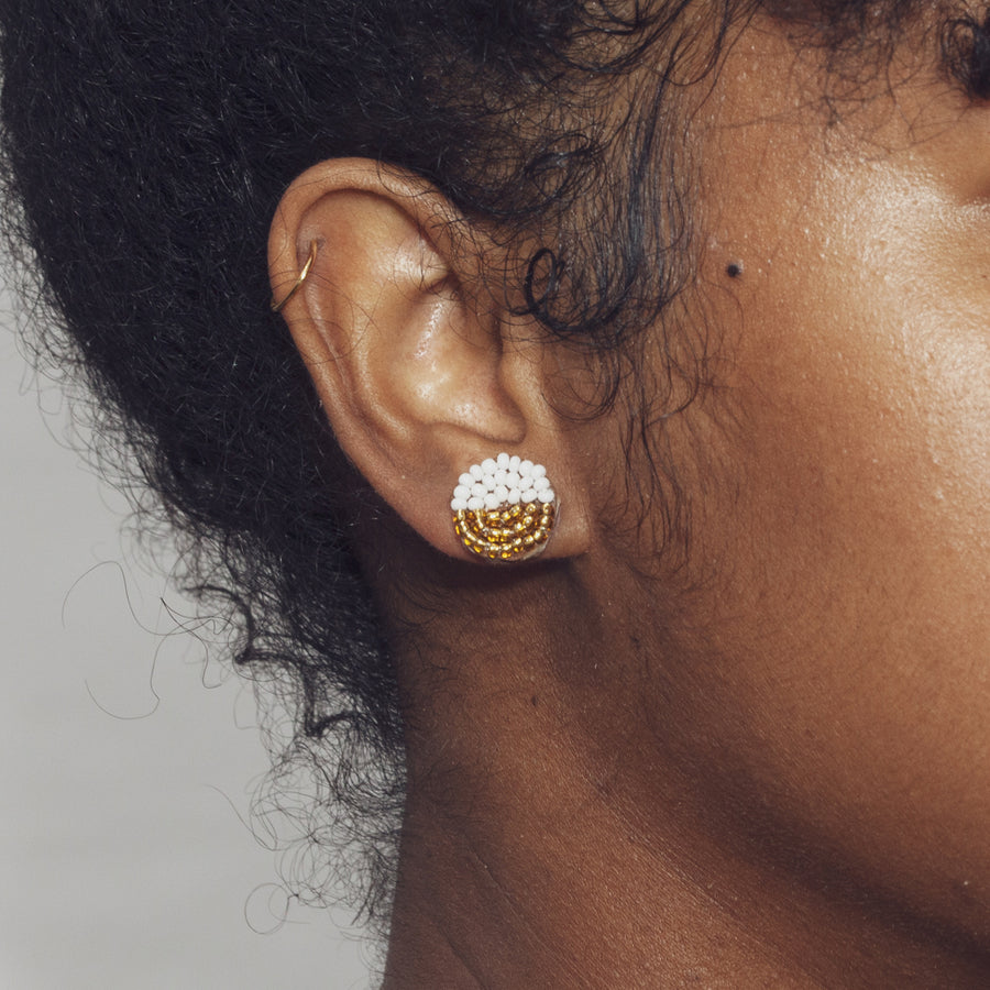 Circle Halves 1/2" Post Earrings