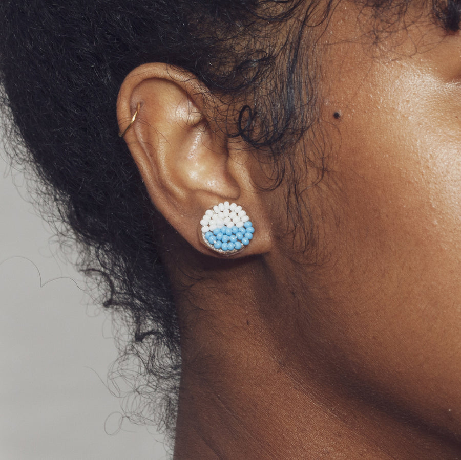 Circle Halves 1/2" Post Earrings