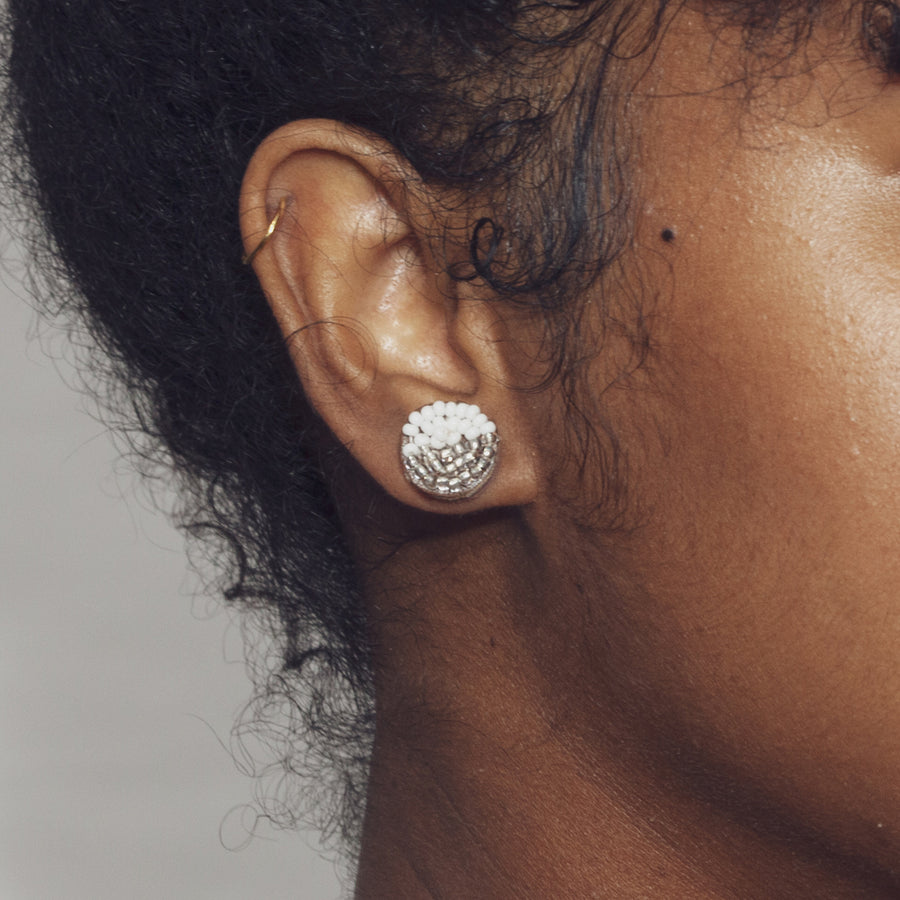 Circle Halves 1/2" Post Earrings