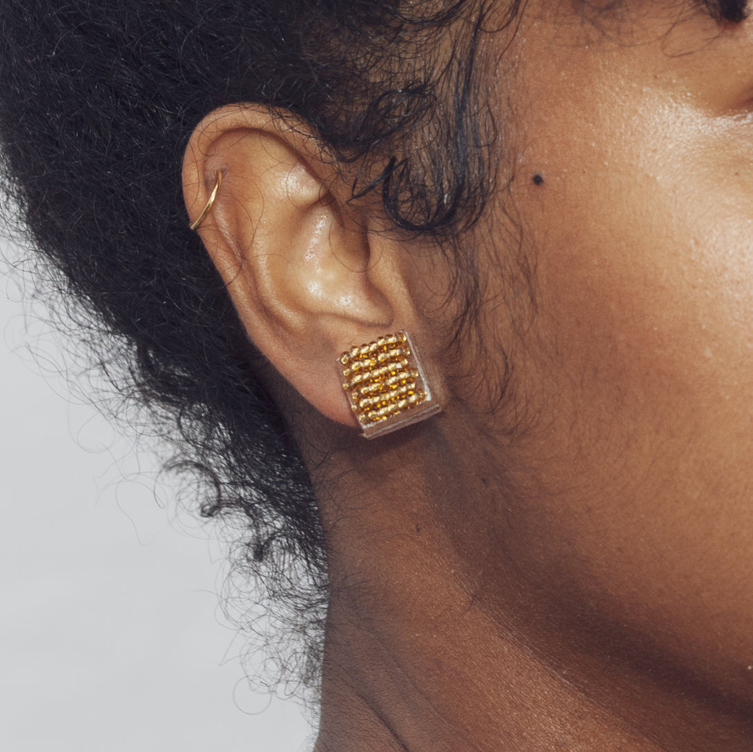 Square Solid 1/2" Post Earrings