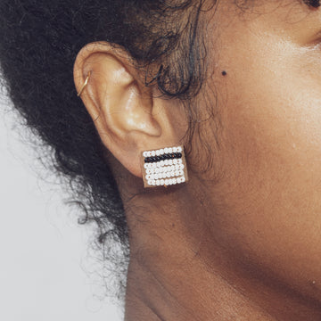 Square Stripe 1/2" Post Earrings