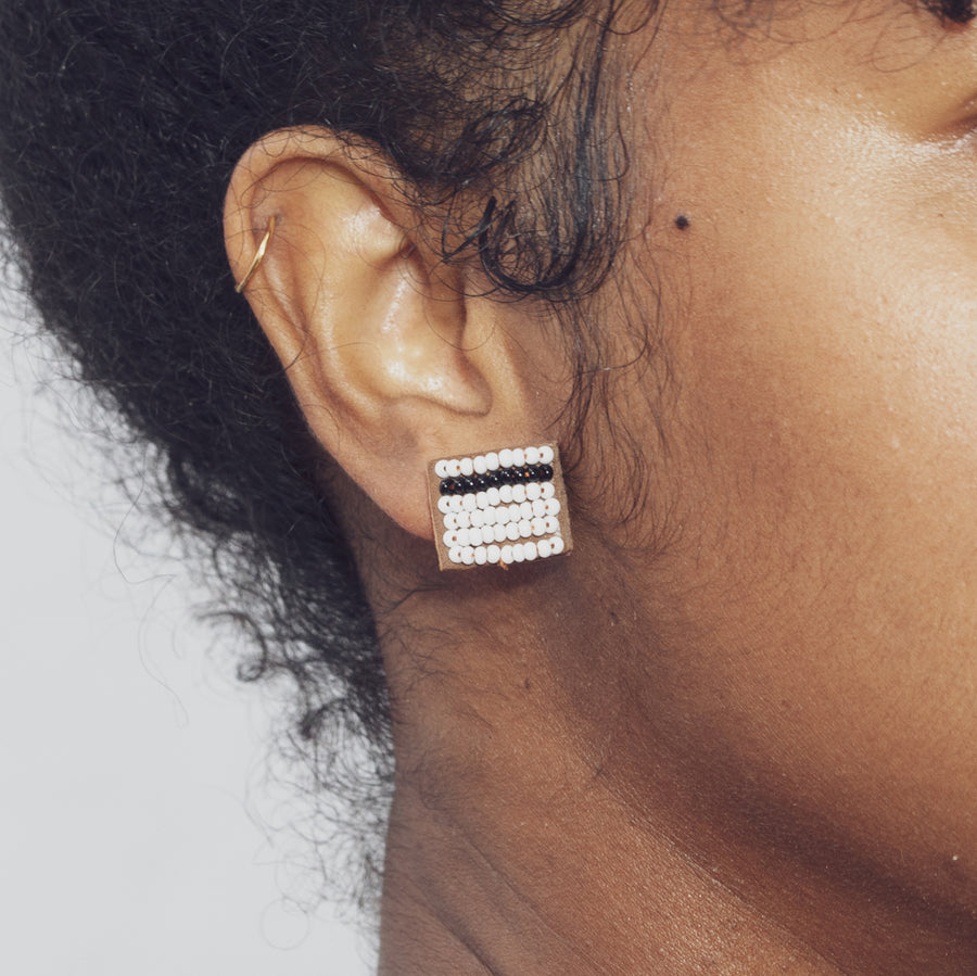 Square Stripe 1/2" Post Earrings