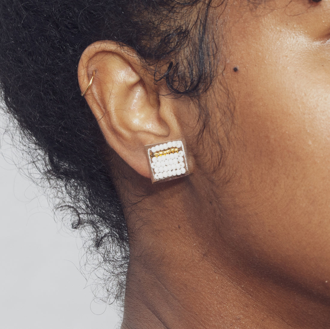 Square Stripe 1/2" Post Earrings