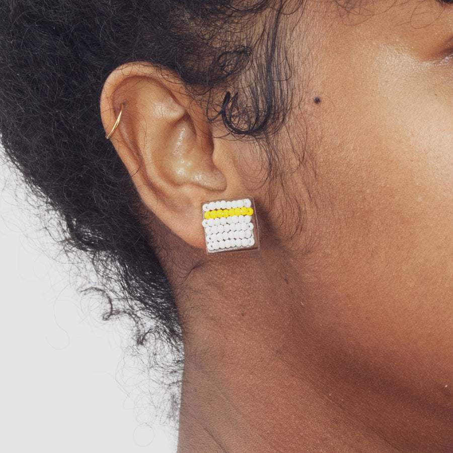 Square Stripe 1/2" Post Earrings